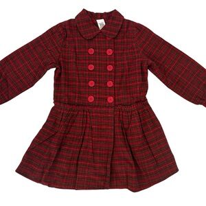 Vintage NWT April Cornell Girls Sz 5/6 Red Plaid Double Breasted Dress Coat